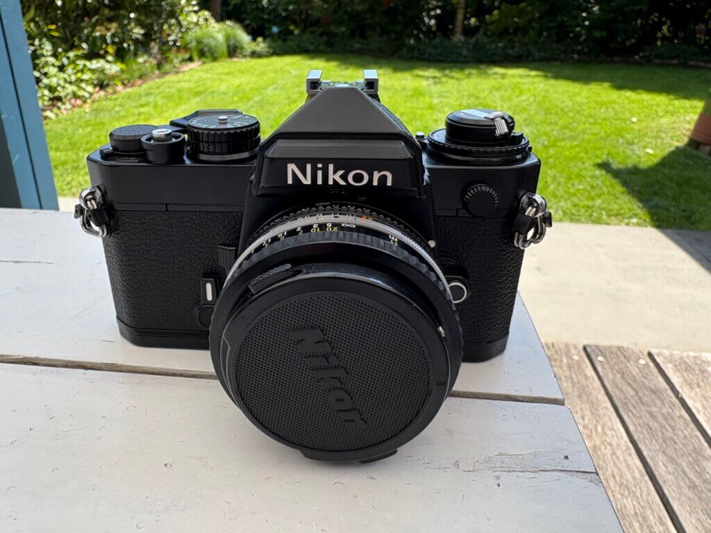 Nikon FE with 50mm 1.8 pancake lens