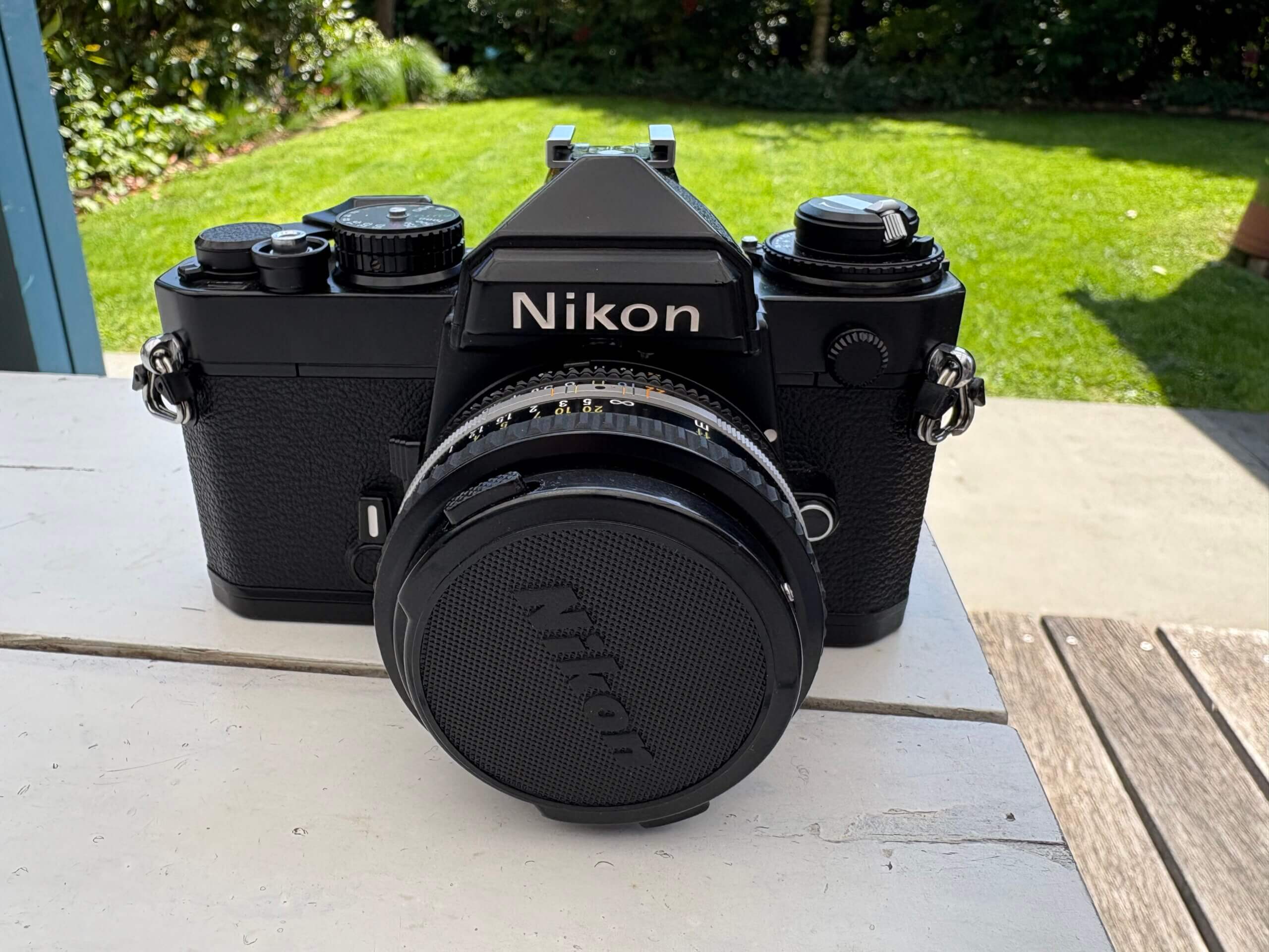 Nikon FE with 50mm 1.8 pancake lens